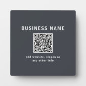 シンプルQRコードのテンプレート | ダークグレー フォトプラーク (正面)
