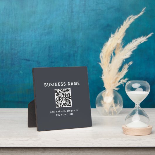 シンプルQRコードのテンプレート | ダークグレー フォトプラーク (インサイチュ)