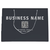 シンプルQRコードのテンプレート | ダークグレー ラージペーパーバッグ (正面)