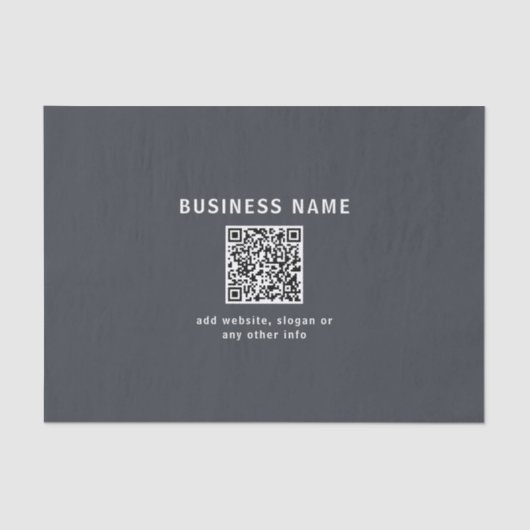 シンプルQRコードのテンプレート | ダークグレー 薄葉紙 (正面)