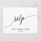 シンプルQRコードの結婚イベントRSVP応答 ポストカード (正面)