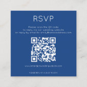 シンプルQRコードブルーウェディングRSVP エンクロージャーカード (正面)