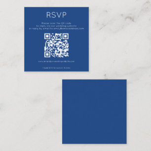 シンプルQRコードブルーウェディングRSVP エンクロージャーカード