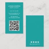 シンプルQRコードモダン 名刺 (正面/裏面)