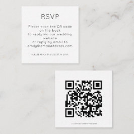 シンプルQRコード白黒結婚式RSVP エンクロージャーカード