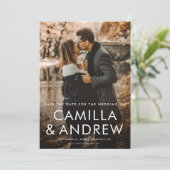 シンプルQRコード2写真結婚の セーブザデート (スタンド正面)