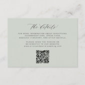 シンプルQRコーミニマルドセージの結婚詳細 エンクロージャーカード (正面)