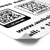 シンプルQRコーミニマルド追加ロゴスキャンのビジネス名 ポスター (角)