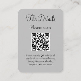 シンプルQRコーモダンドを使用した結婚詳細グレーのアルゴリズム エンクロージャーカード