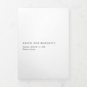 シンプルQRコーモダンドフォトエレガントな結婚式 三つ折り招待状 (カバー)