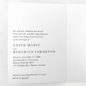 シンプルQRコーモダンドフォトエレガントな結婚式 三つ折り招待状 (内部最初)