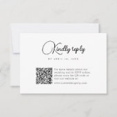 シンプルQRコーモダンド結婚の 出欠カード (正面)