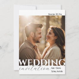 シンプルQRコーユニークドフォト結婚式招待状 招待状