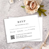 シンプルQRコー伝統的ドウェディングRSVP エンクロージャーカード