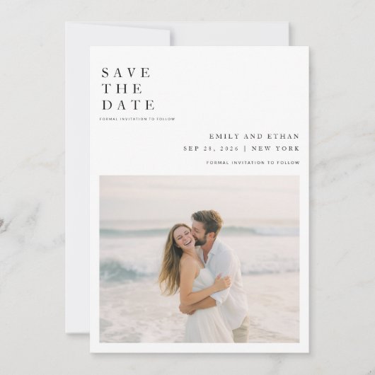 シンプルQRコー結婚ドの写真 セーブザデート (正面)