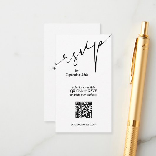 シンプルQRコー結婚ド エンクロージャーカード (正面/裏面インサイチュ)