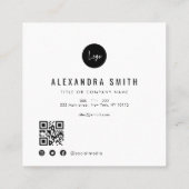 シンプルQRパーソナライズされたコード名刺 スクエア名刺 (裏面)