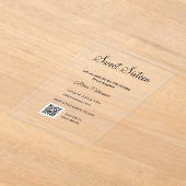 シンプルQRミニマルSweet sixteen アクリル招待状 (レイダウン)