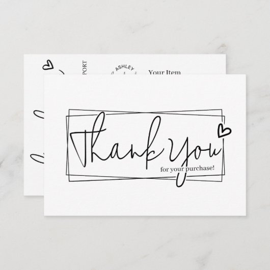 シンプルQRモダンコードありがとう エンクロージャーカード (正面/裏面)