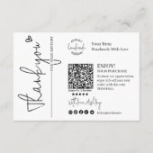 シンプルQRモダンコードありがとう エンクロージャーカード (裏面)