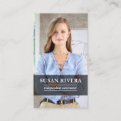 シンプルQRモダンコード | ソーシャルメディアと写真 名刺 (正面)