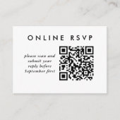 シンプルQR結婚コードのオンラインRSVP エンクロージャーカード (正面)