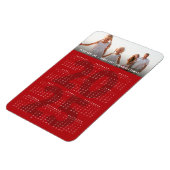 シンプルRed 2023カレンダーMinimalist Holiday Photo マグネット (左側)