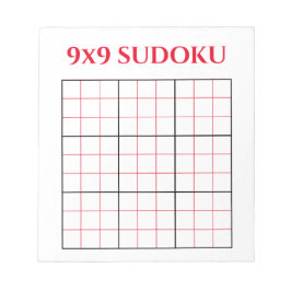 シンプルRed 9x9 Sudokuテンプレートメモ帳 ノートパッド