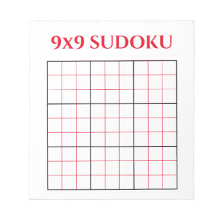 シンプルRed 9x9 Sudokuテンプレートメモ帳 ノートパッド