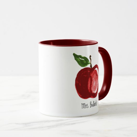 シンプルRed Apple先生名 マグカップ (正面右)