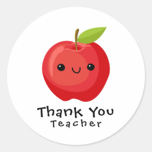シンプルRed Apple Thank You先生 ラウンドシール
