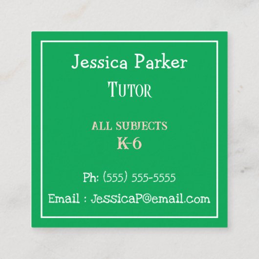 シンプルRed Apple Tutor Square名刺 スクエア名刺 (裏面)