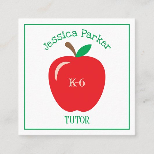 シンプルRed Apple Tutor Square名刺 スクエア名刺 (正面)