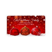 シンプルRed Bables雪のクリスマスアドレス ラベル (正面)