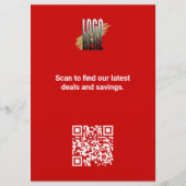 シンプルRed Business Logo QRコード販売促進販売 チラシ (裏面)