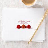 シンプルRed Christmas Ballsアドレス ラベル (インサイチュ)