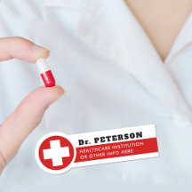 シンプルRed Cross Medical医療ナース名タグ