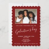 シンプルRed GalentineのDay Friend写真 招待状 (正面)