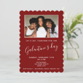 シンプルRed GalentineのDay Friend写真 招待状 (スタンド正面)