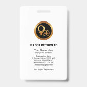 シンプルRed Shade列写真医療スタッフID バッジ (裏面)