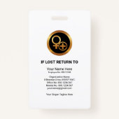 シンプルRed Shade列写真医療スタッフID バッジ (裏面)