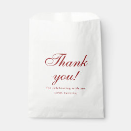 シンプルRed White Thank You Script フェイバーバッグ