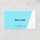 シンプルRefer-a-Friend Electric Blue & White 紹介カード (正面)