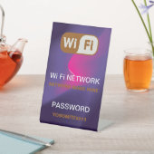 シンプルReminalist Rainbow Wifiネットワークパスワード 台座サイン (インサイチュ)