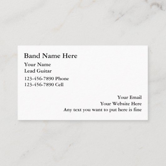 シンプルRock Band名刺 名刺 (裏面)