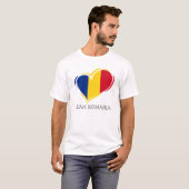 シンプルROMANIAフモダンァン応援国旗のチーム名 Tシャツ (正面フル)