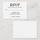 シンプルRSVPのエンク結婚ロージャカード エンクロージャーカード (正面/裏面)