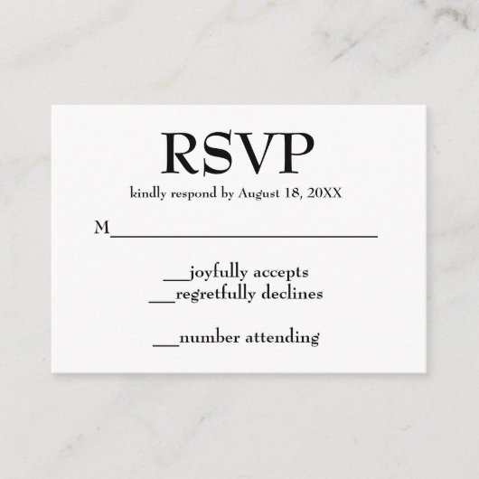 シンプルRSVPのエンク結婚ロージャカード エンクロージャーカード (正面)