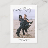 シンプルRSVPの写真結婚QRコードの返信 エンクロージャーカード (正面)