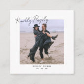 シンプルRSVPの写真結婚QRコードの返信 エンクロージャーカード (正面)